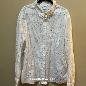 Goodfellow Mens Standard Long Sleeve Button Down White Shirt XXL